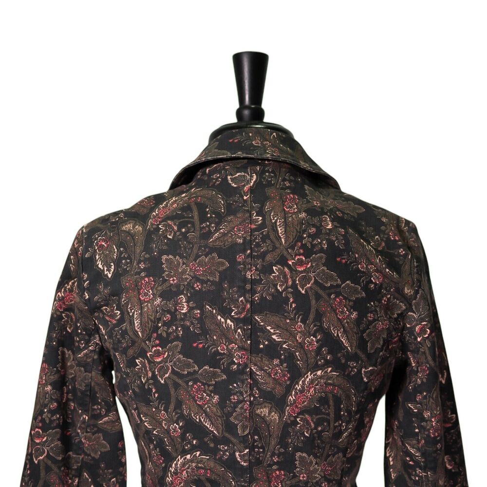 Sam Edelman Women's Margot Blazer Floral Denim One Button Work Suit Jacket S - Picture 7 of 9